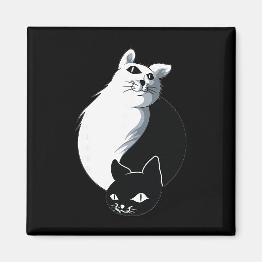 Yoga Ying Yang Kat Magneet (Voorkant)