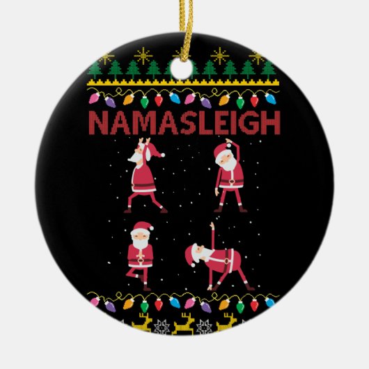 Yoga Yoga Lover Xmas uit Namasleigh Keramisch Ornament (Voorkant)