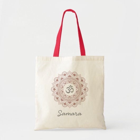 Yoga Yogi Lady Lotus Mandala om Eenvoudige cery ui Tote Bag (Voorkant)