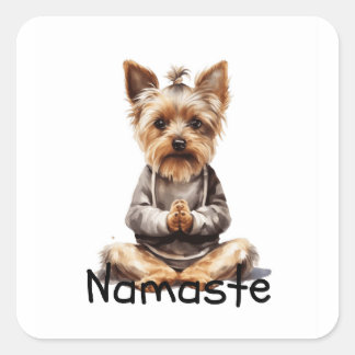 Yoga Yorki Vierkante Sticker