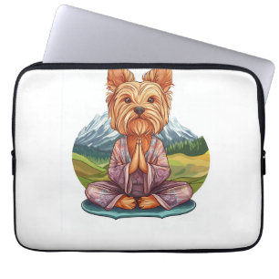 Yoga Yorkie � Grappige Mediterende Hond Laptop Sleeve