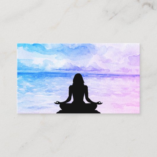** Yoga Zee Ocean Sunset Mindfulness Meditatie Visitekaartje (Voorkant)