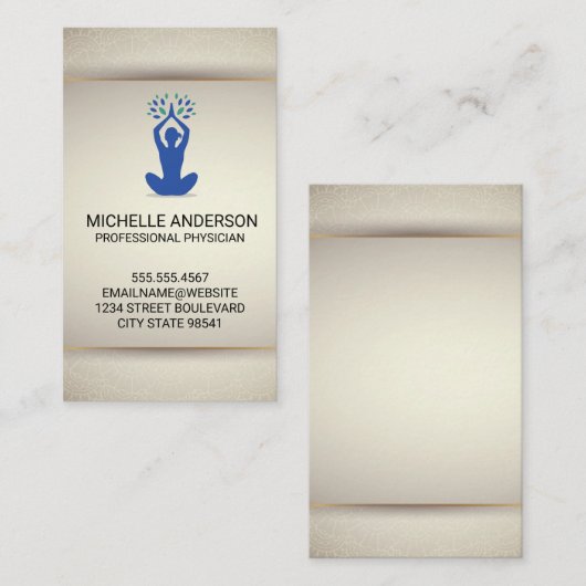 Yoga Zittend Gebedslogo Visitekaartje (Voorkant / Achterkant)