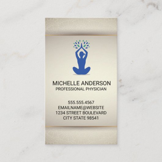 Yoga Zittend Gebedslogo Visitekaartje (Voorkant)