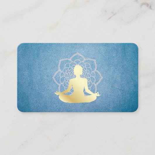 Yoga Zittende Lotus Leren Mandala Patroon Visitekaartje (Voorkant)
