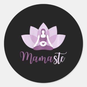 Yoga Zwangere Moeder Namaste Mamaste Voor Moeder  Ronde Sticker