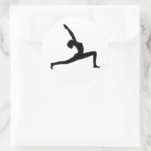 Yoga Zwart Silhouet Vrouw Posing Ronde Stickers (Tas)