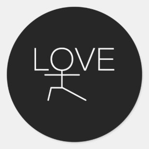 Yogacadeaus voor yogadocente vrouwen meisje houdt ronde sticker