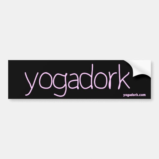 yogadork bumper sticker - zwart & roze (Voorkant)
