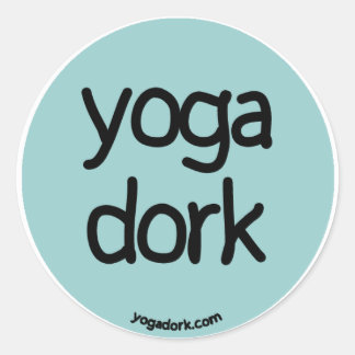 Yogadork sticker rond donker blauwgroen