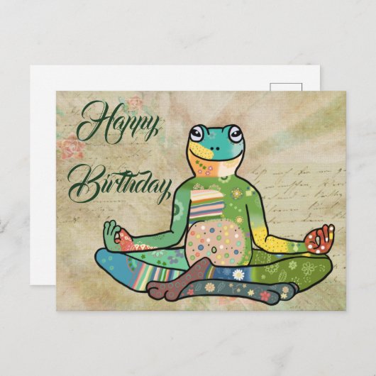 Yogafrosch Briefkaart (Voorkant / Achterkant)
