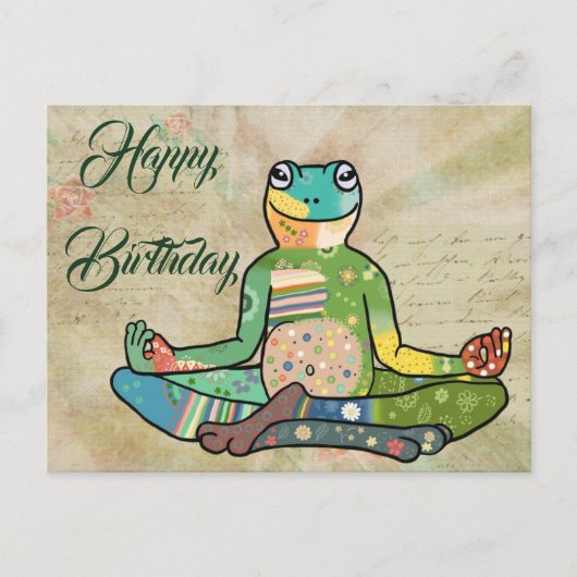 Yogafrosch Briefkaart (Voorkant)