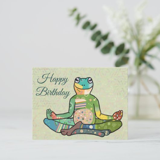 Yogafrosch Briefkaart (Staand voorkant)