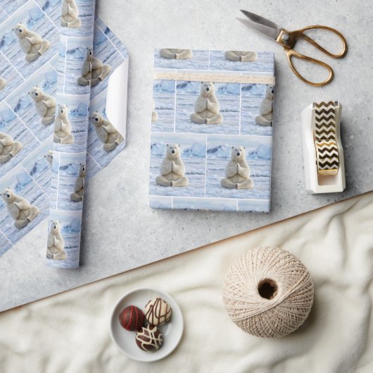 Yogahouding van ijsbeer cadeaupapier (Crafts)