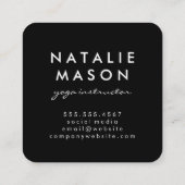 yogahouding | yoga-instructeur vierkante visitekaartje (Achterkant)