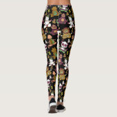 Yogahoudingen patroon | Yoga naadloos patroon 57 Leggings (Achterkant)