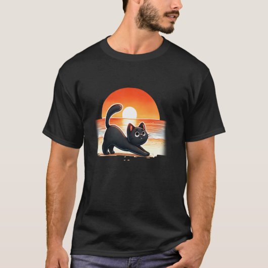 Yogakat, meditatiekat t-shirt (Voorkant)