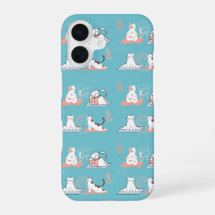 Yogakatjes lotus iPhone 16 hoesje