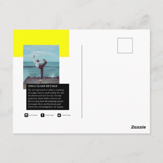 Yogaklasse Zakelijke ansichtkaart Briefkaart (Achterkant)