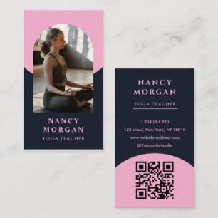 Yogaleraar Boog Foto QR Code Visitekaartje