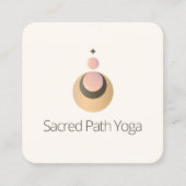 Yogaleraar Celestial Boho Logo Vierkante Visitekaartje (Voorkant)