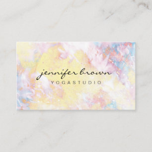 Yogaleraar elegante aquarel visitekaartje