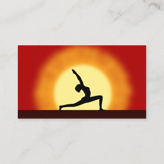 Yogaleraar Sunrise Pose horizontaal Visitekaartje (Achterkant)