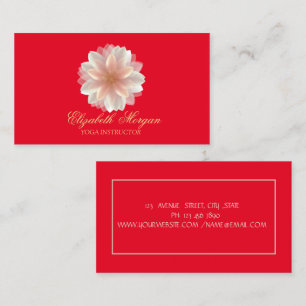 Yogalerares, Rood, Stijlvolle Gouden Lotus Visitekaartje