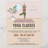 Yogales Tree Pose Yogini-instructrice Lessen Flyer (Voorkant)