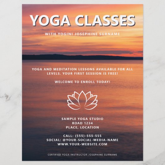 Yogales Yoga Studio Promotie Flyer (Voorkant)