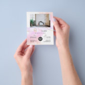 Yogalessen Foto Logo Waterverf Roze Goud Chic Flyer (Hand)