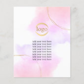 Yogalessen Foto Logo Waterverf Roze Goud Chic Flyer (Achterkant)