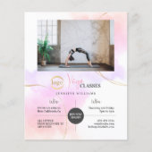 Yogalessen Foto Logo Waterverf Roze Goud Chic Flyer (Voorkant)