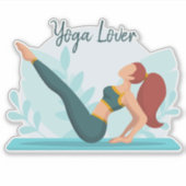 Yogaliefhebber -  Navasana Pose Design Sticker (Voorkant)