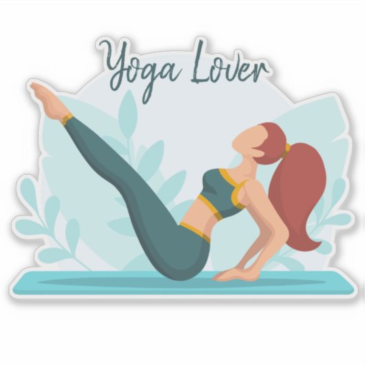 Yogaliefhebber - Navasana Pose Design Sticker (Voorkant)