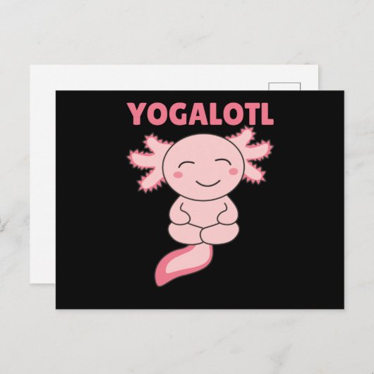 Yogalotl Axolotl maakt Yoga Lovers Sweet Animals Briefkaart (Voorkant / Achterkant)