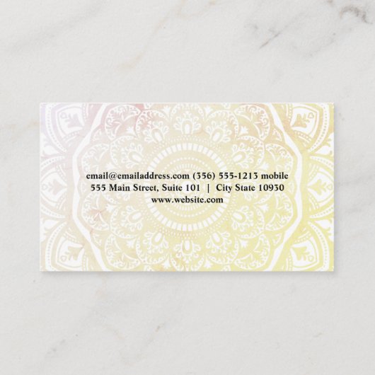 YogaMandala Pattern Visitekaartje (Achterkant)