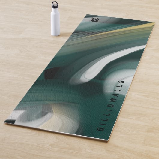 Yogamat Abstract Art Zwart Groen Smaragd (In situ)