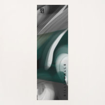 Yogamat Abstract Art Zwart Groen Smaragd