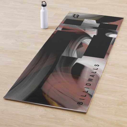 Yogamat Abstracte kunst zwart poederachtig (In situ)