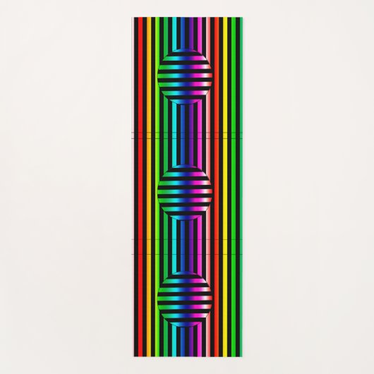 Yogamat - Gestreepte optische illusie (Voorkant)