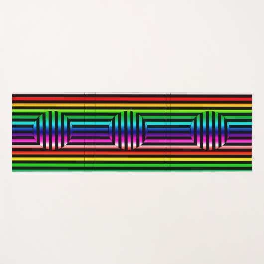 Yogamat - Gestreepte optische illusie (Voorkant (horizontaal))