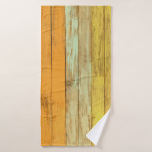 Yogamat  houten vloer badhanddoek