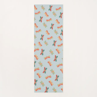 Yogamat met vrolijk dragonfly patroon.