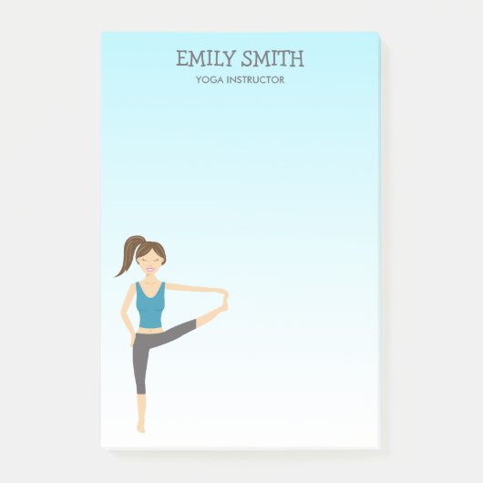 Yogameisje in hand-to-toe pose yogadocent post-it® notes (Voorkant)