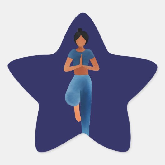 Yogameisje, yogakunst ster sticker (Voorkant)