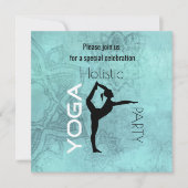 Yogapartij met yogahouding op Lotus Achtergrond Kaart (Voorkant)