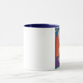 Yogaphant 1 Blue Handled Ringer Mok (Midden)