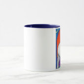 Yogaphant 2 Blue Handled Ringer Mok (Midden)