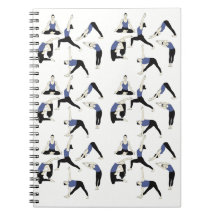 Yogaposen Notizbuch in Blau – für klare Gedanken &